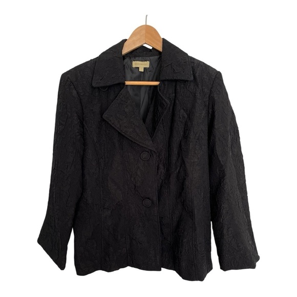 KerryBrooke black crinkled blazer size large - Picture 1 of 7